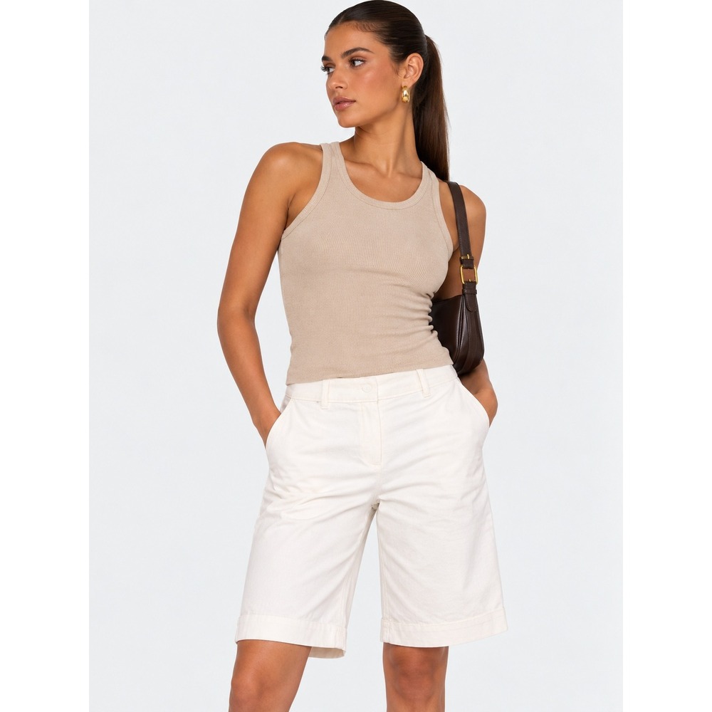 Burberry London White Cotton Stretch Bermuda Shorts Size ITA 44 US 10 NWOT